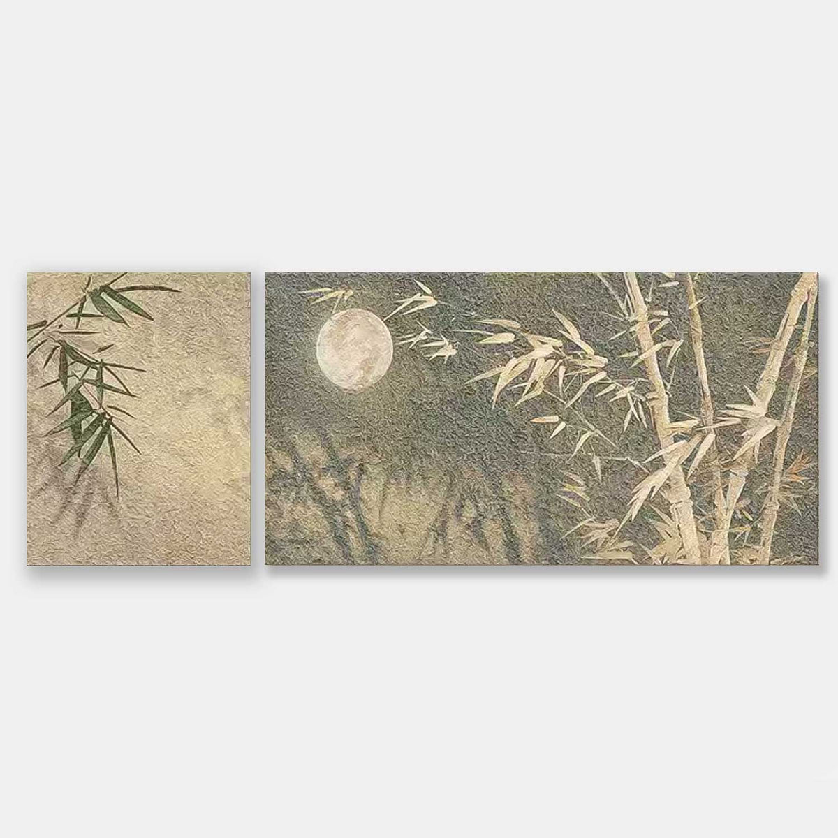 Wall Art Bamboo Moon Wabi-Sabi Beige Green