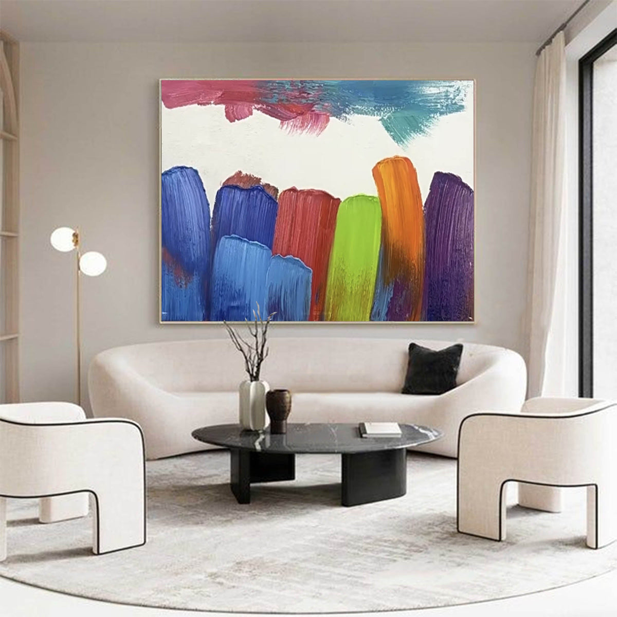 Wall Art Abstract Expressionist Impasto Blue