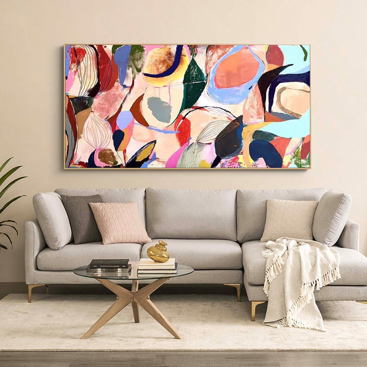 Playful Organic Painting Pastel Colorful