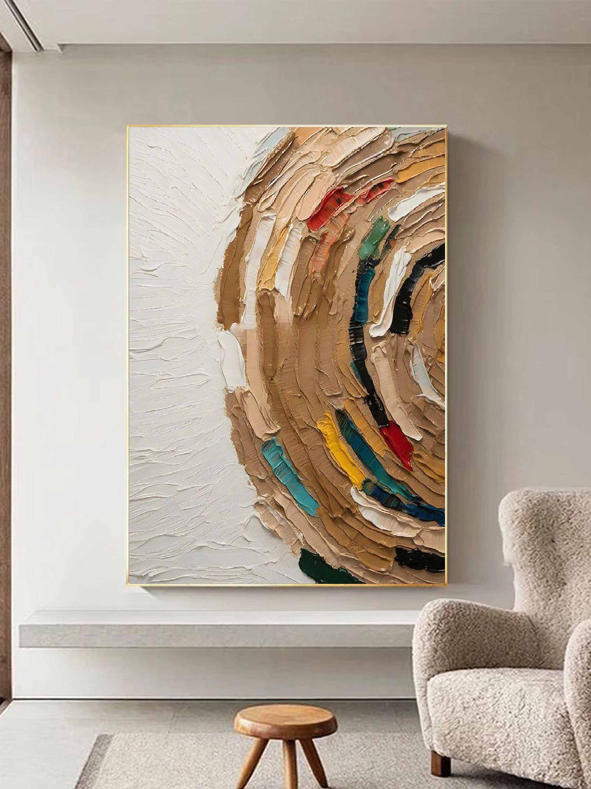 Terracotta Circular Impasto Oil Painting