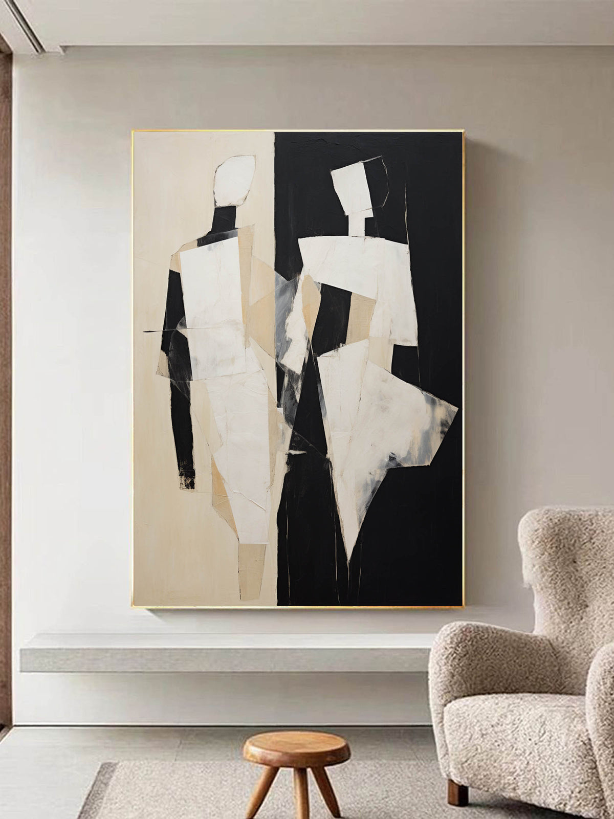 Abstract Couple Silhouette Painting