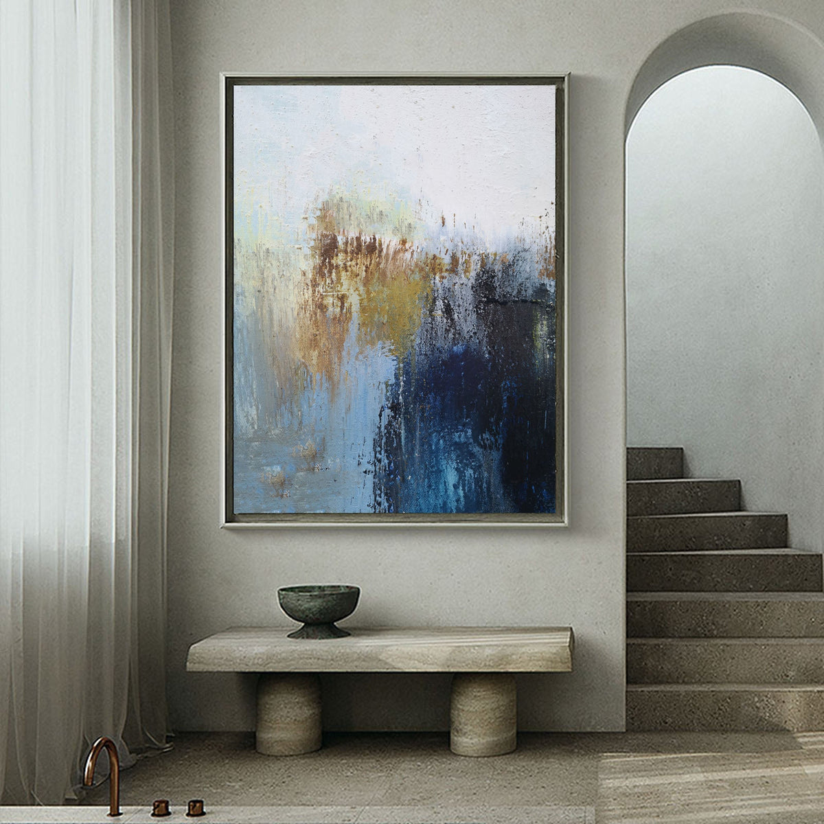 Warm Horizon Abstract Oil Painting