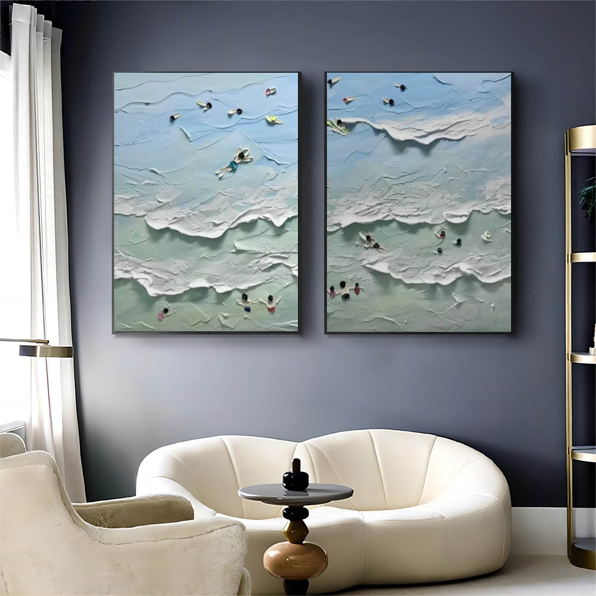 Diptych Painting Beach Scene 2-Piece Set
