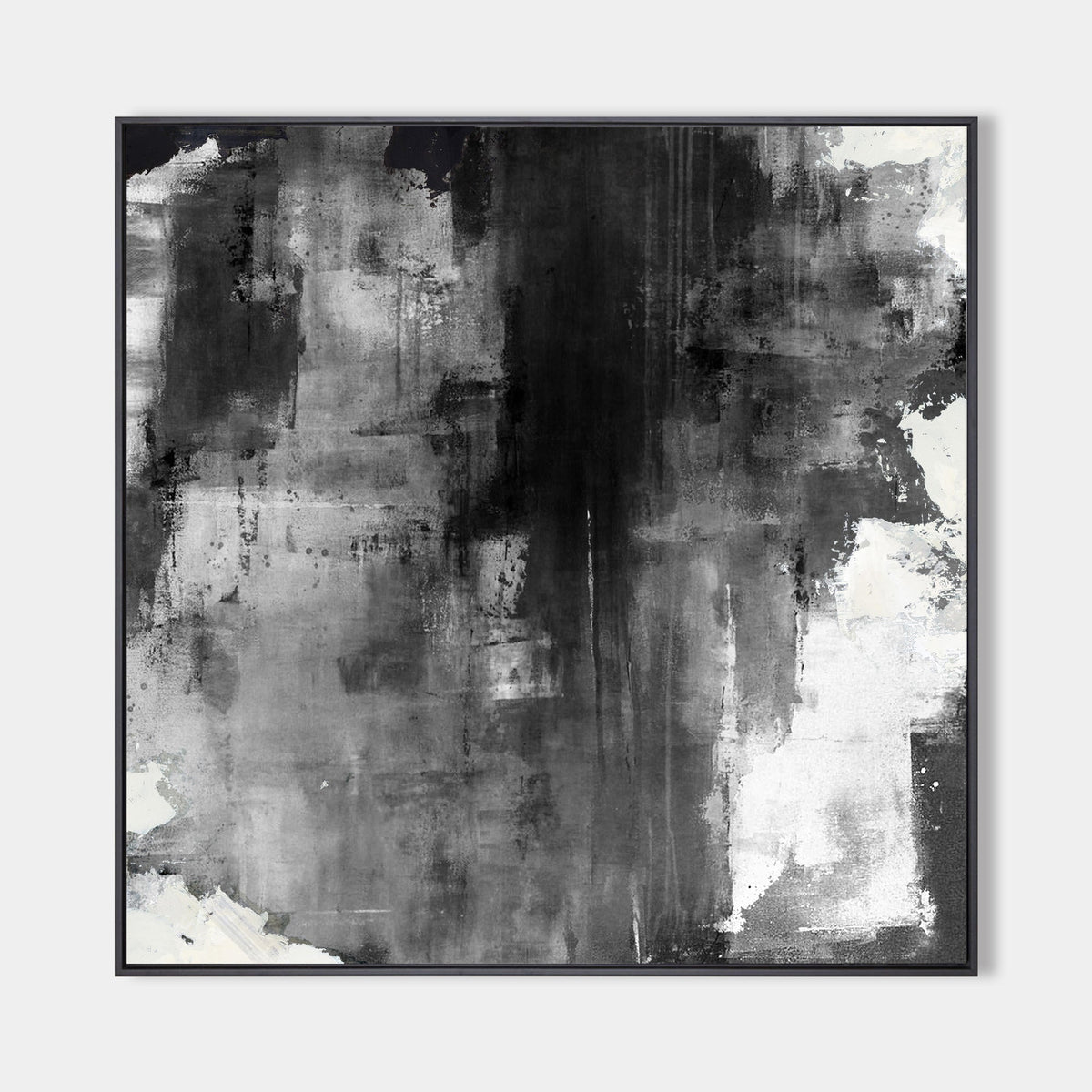 Large Black Grey White Abstract Painting
