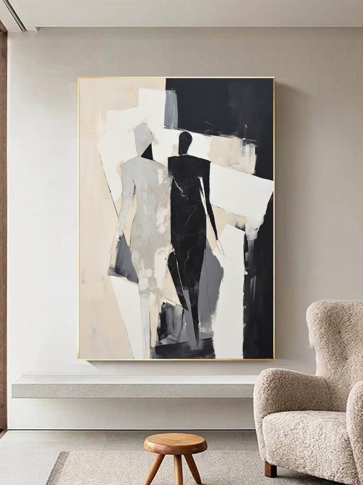 Abstract Walking Couple Painting