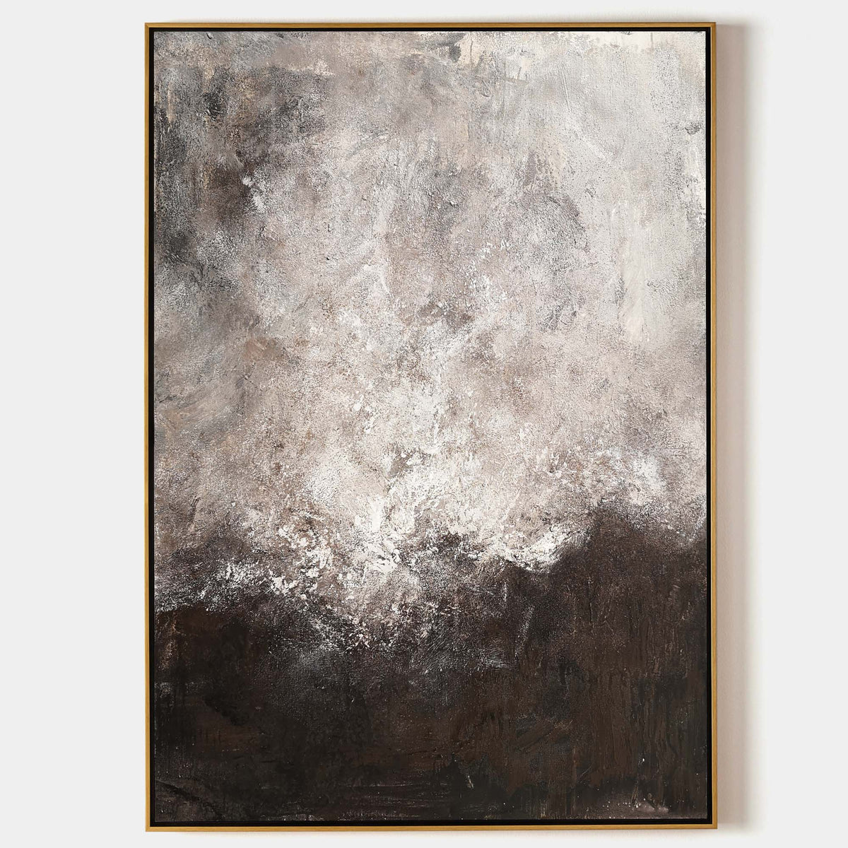 Wall Art Abstract Texture Dark Brown Grey Contemporary