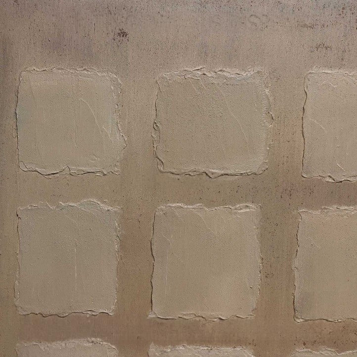 Wabi-Sabi Wall Art Minimalist Grid Texture Painting