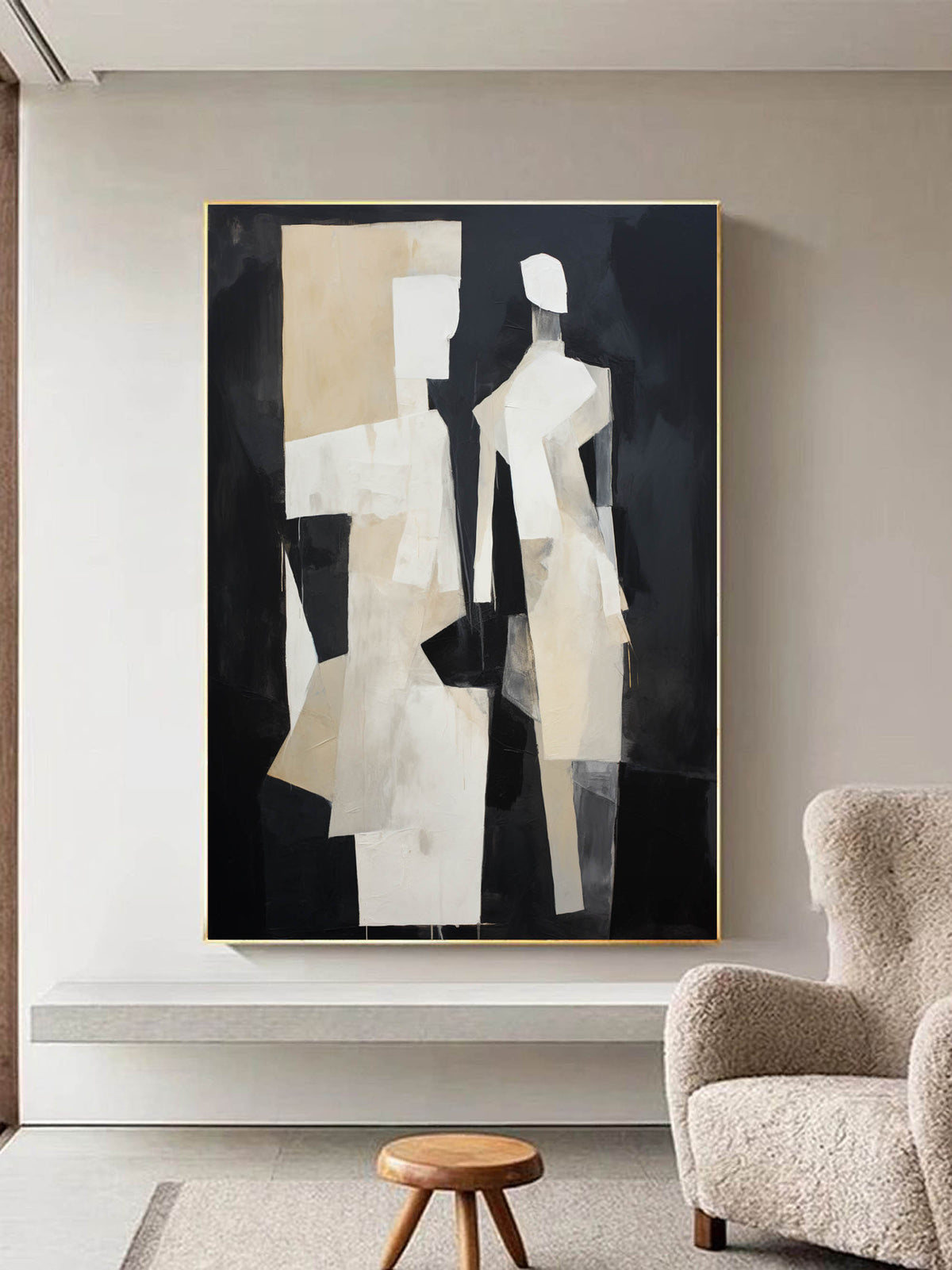 Black And Brown Minimalist Abstract Duo Wall Art