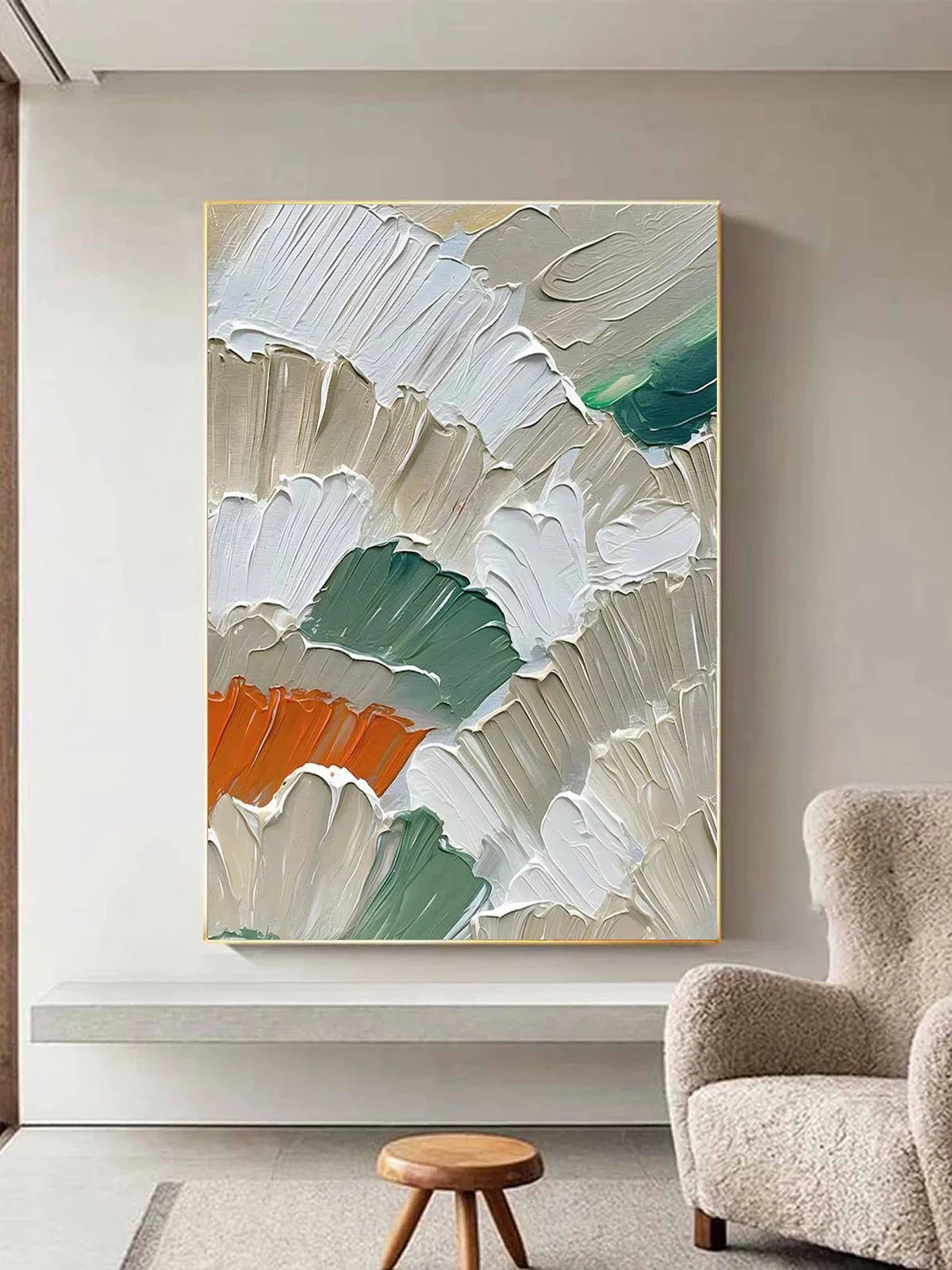 Morandi Tone Impasto Floral Textured Wall Art