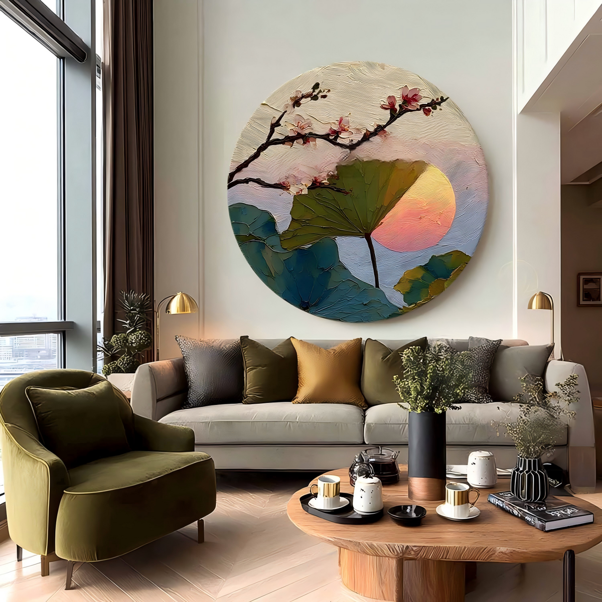 Wall Art Cherry Blossom Lotus Pink