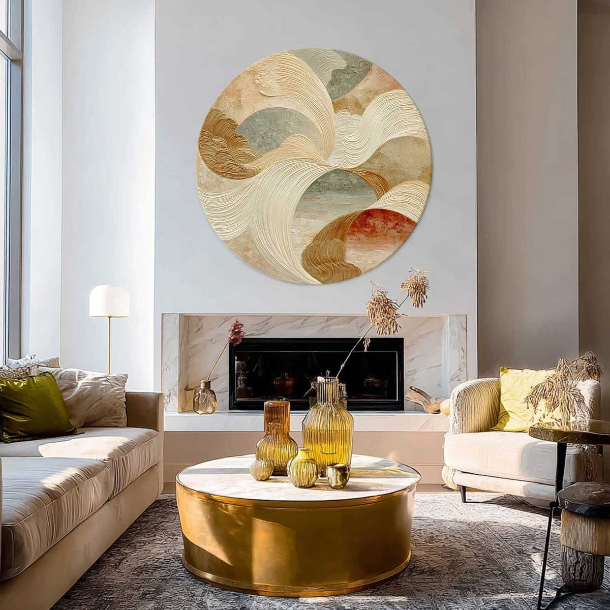 Wall Art Minimalist 3D Gold Geometric Blocks