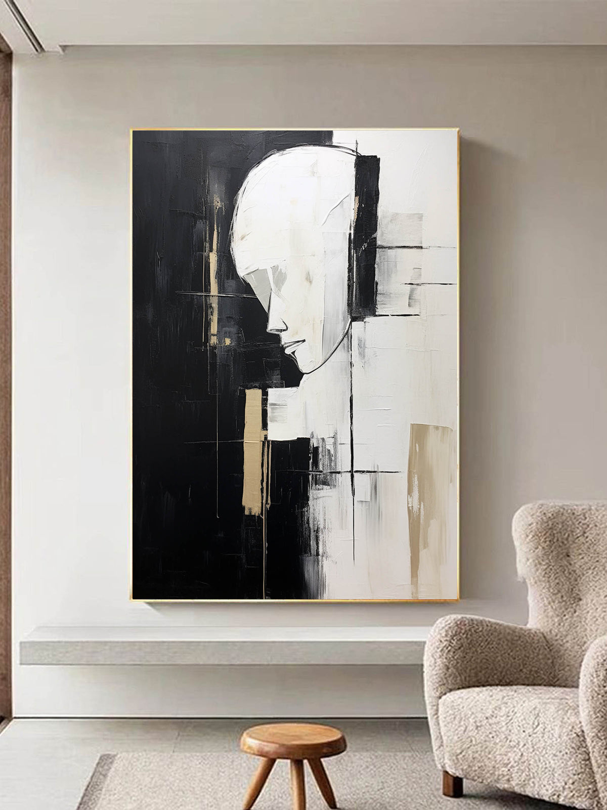 Contemporary Minimalist Art Portrait Painting