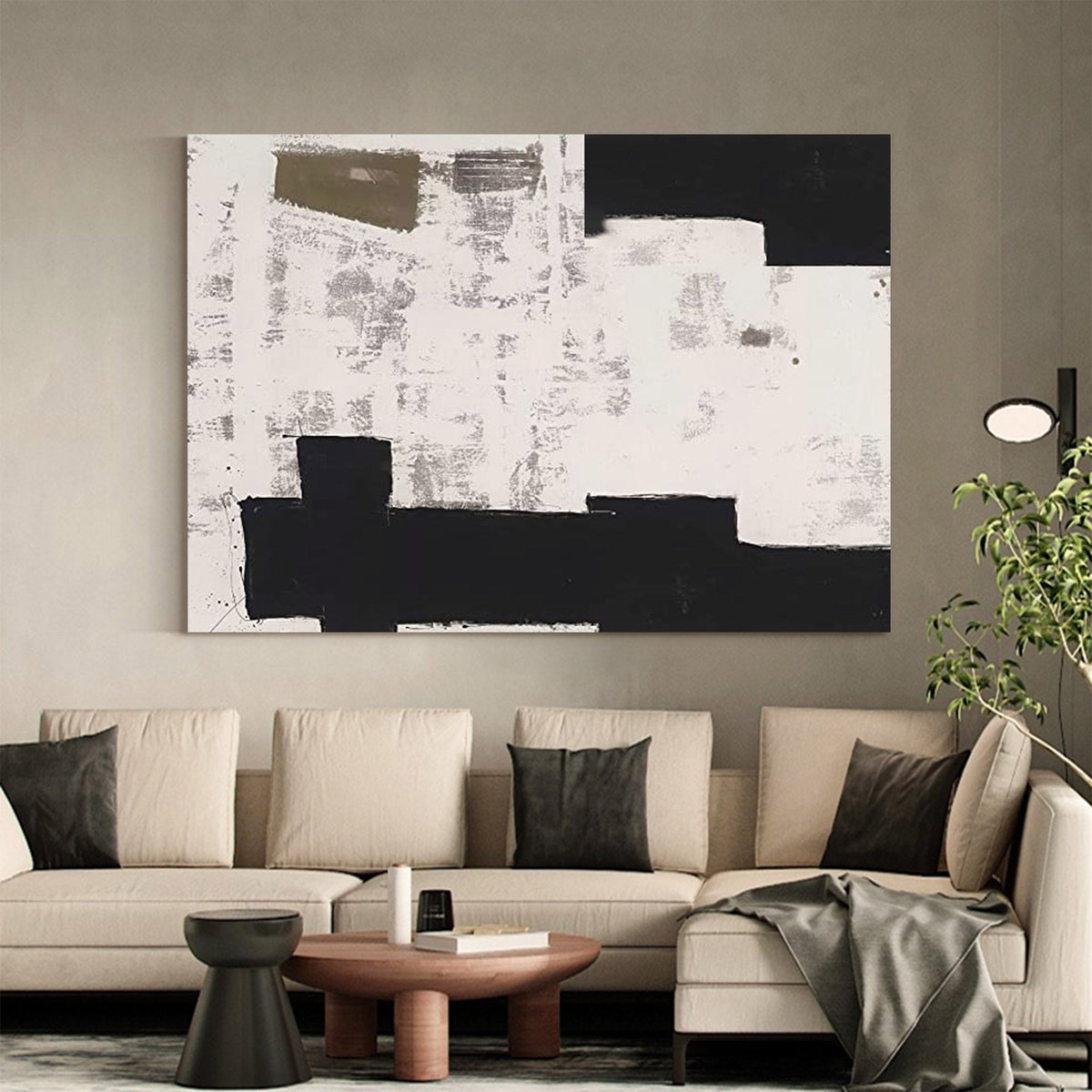 Monochrome Geometric Painting