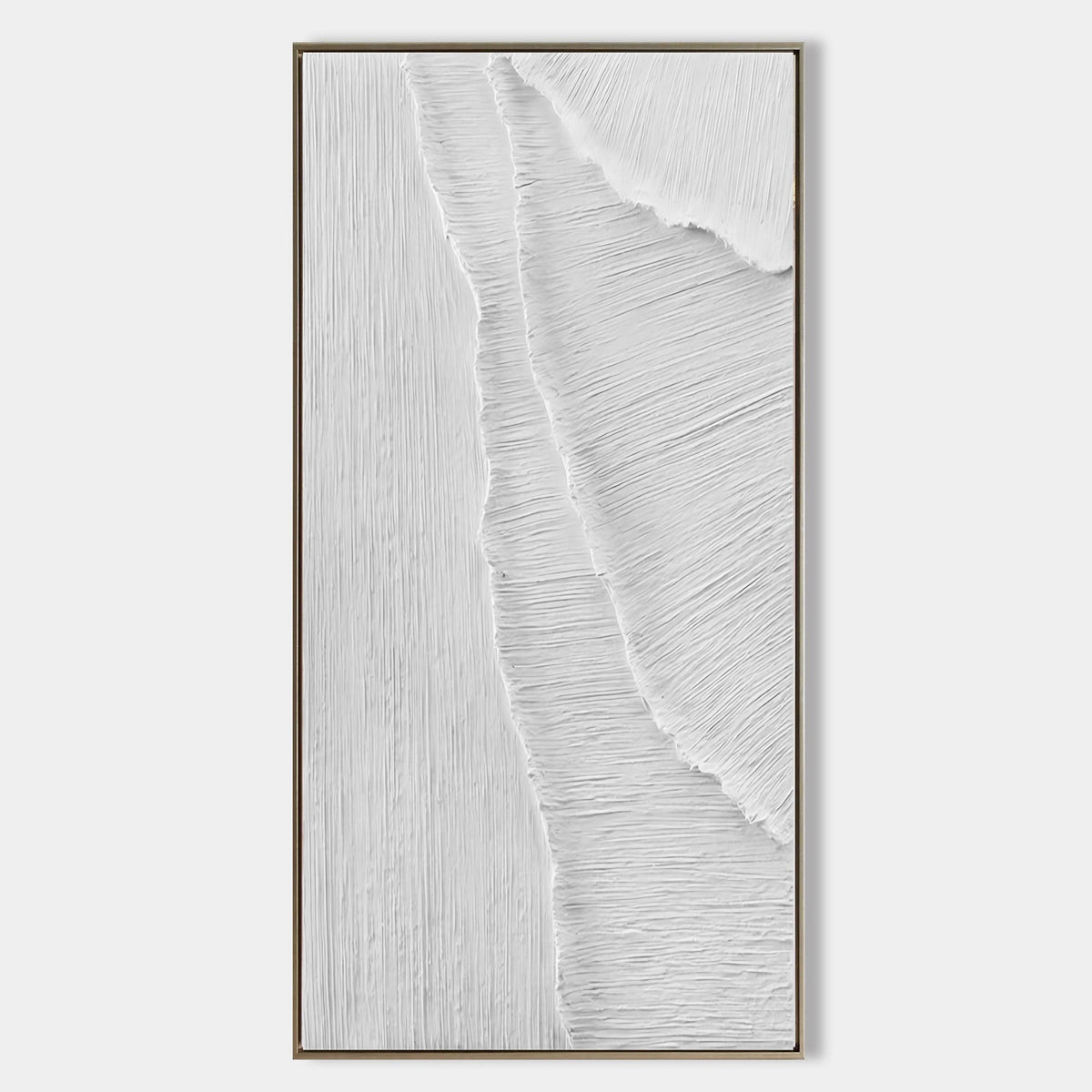 Wall Art Minimalist White Textured Wave