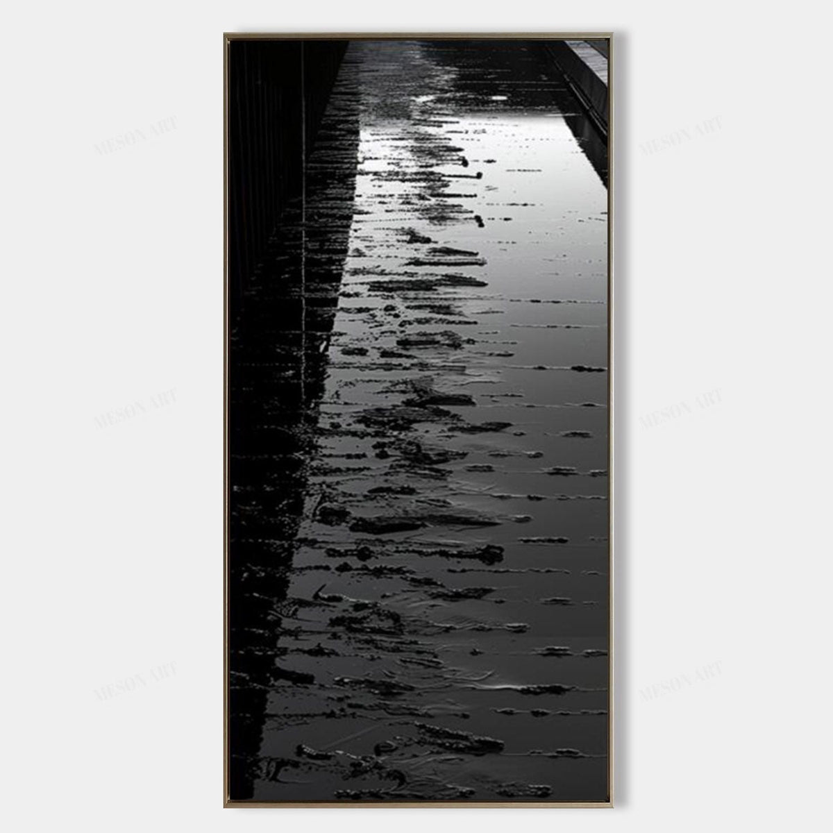 Wall Art Vertical Abstract Water Monochrome