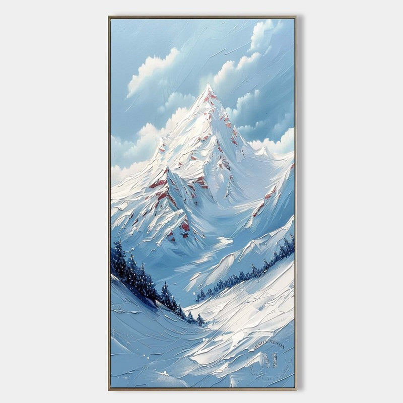 Wall Art Snow Mountain Blue Sky Landscape