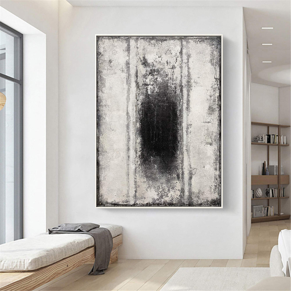 Minimalist Monochrome Abstract Oil Painting