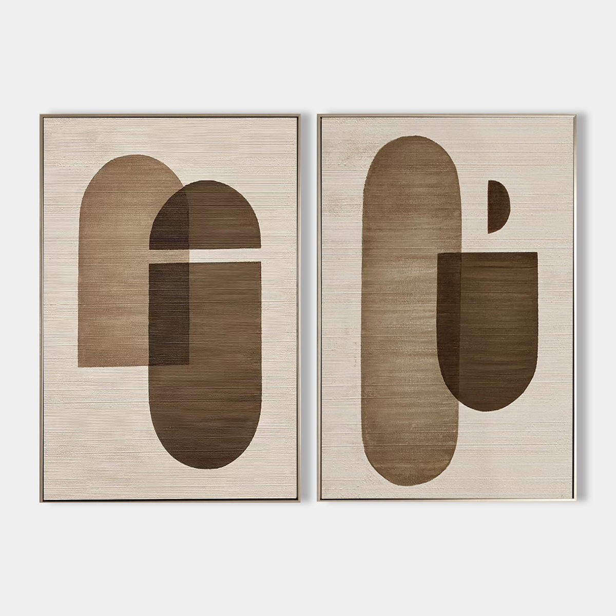 Earthy Organic Shapes Diptych Set