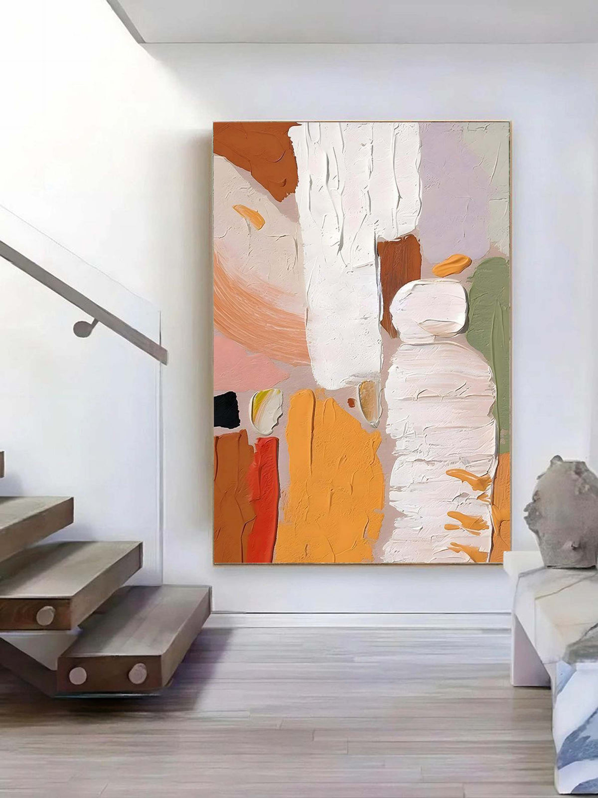 Warm Tones Impasto Abstract Painting