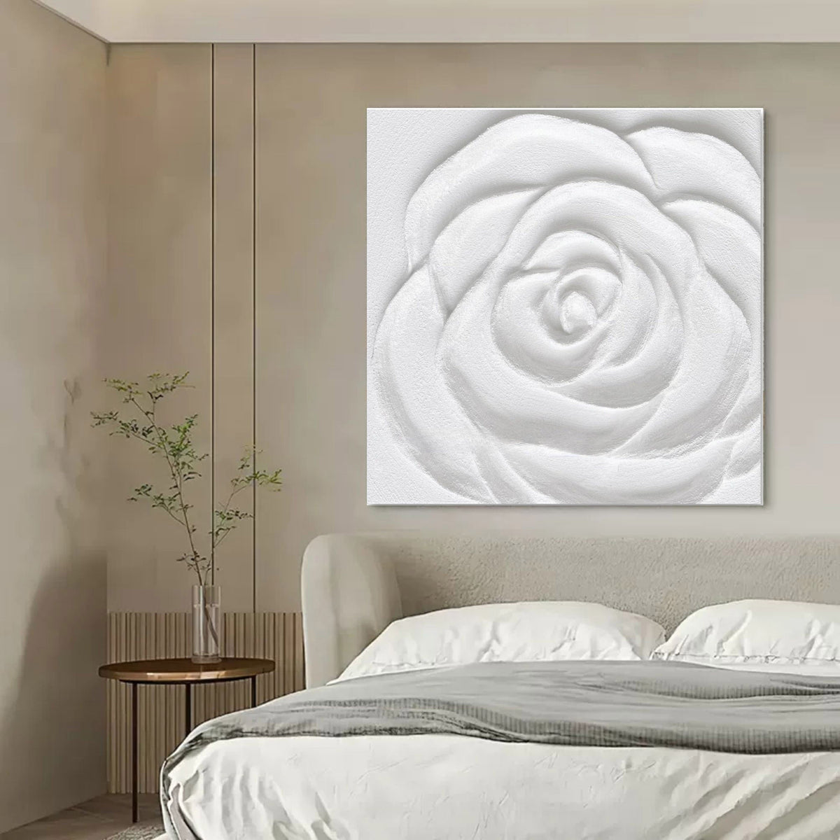 White Rose 3D Relief Painting