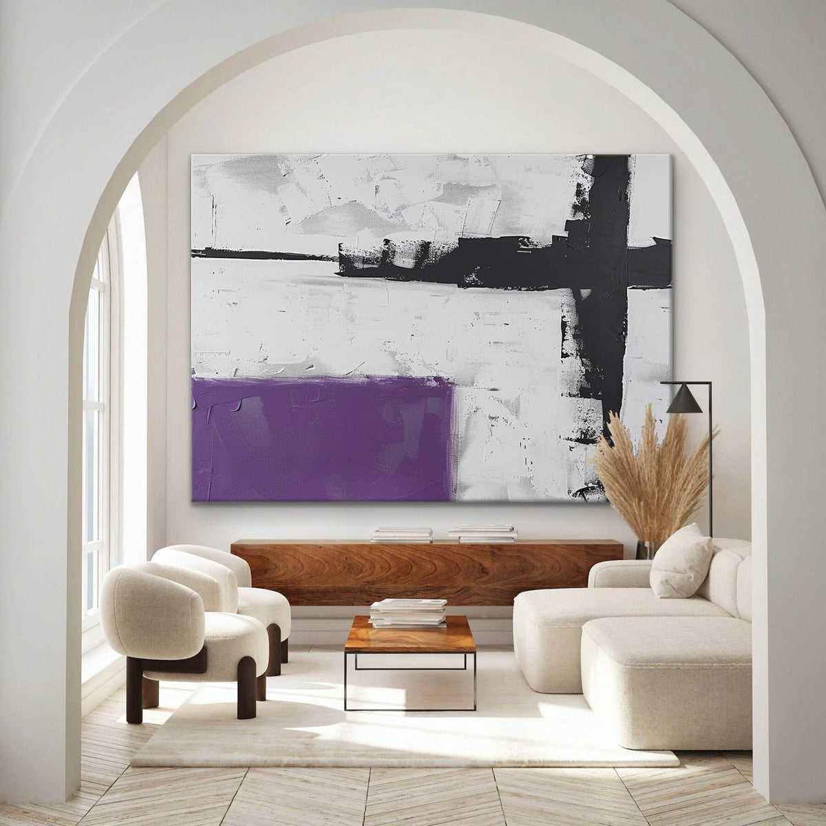 Textured Abstract Geometric Oil Painting