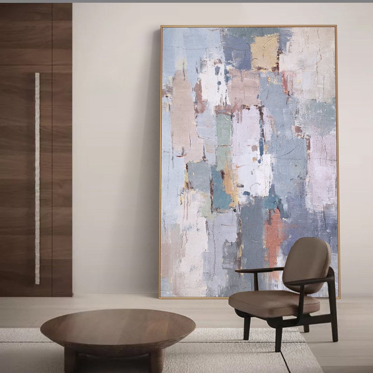 Soft Neutral Abstract Oil Painting