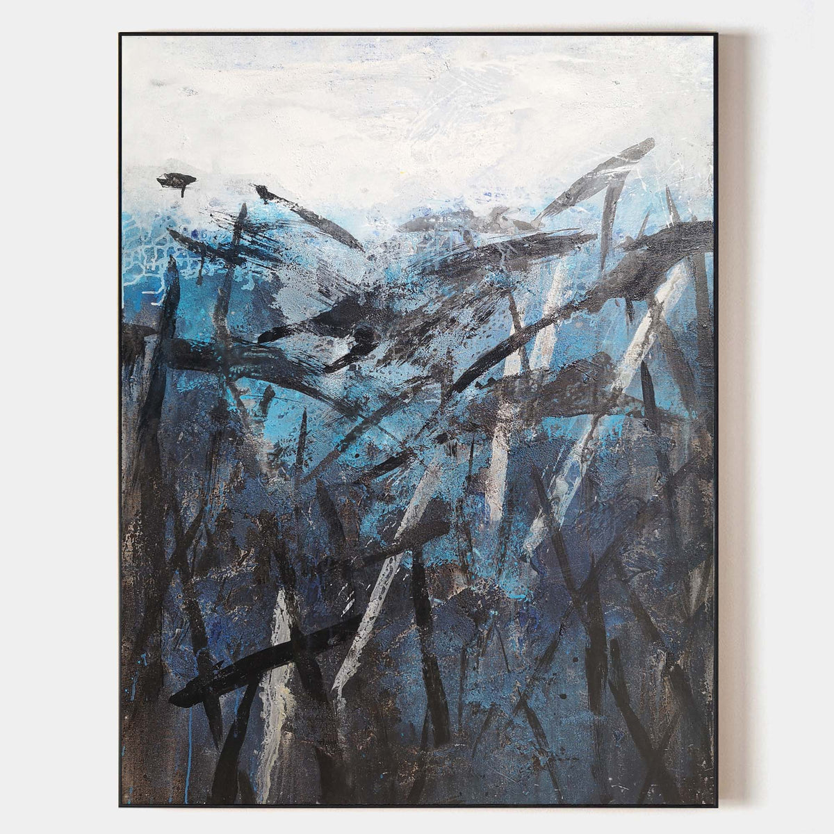 Dark And BLue Abstract Painting