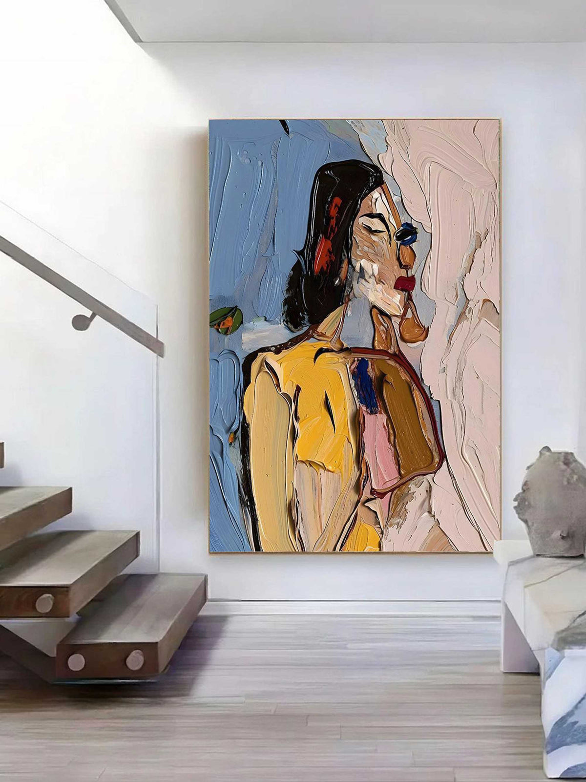 Bold Expressionist Portrait 3D Impasto Painting