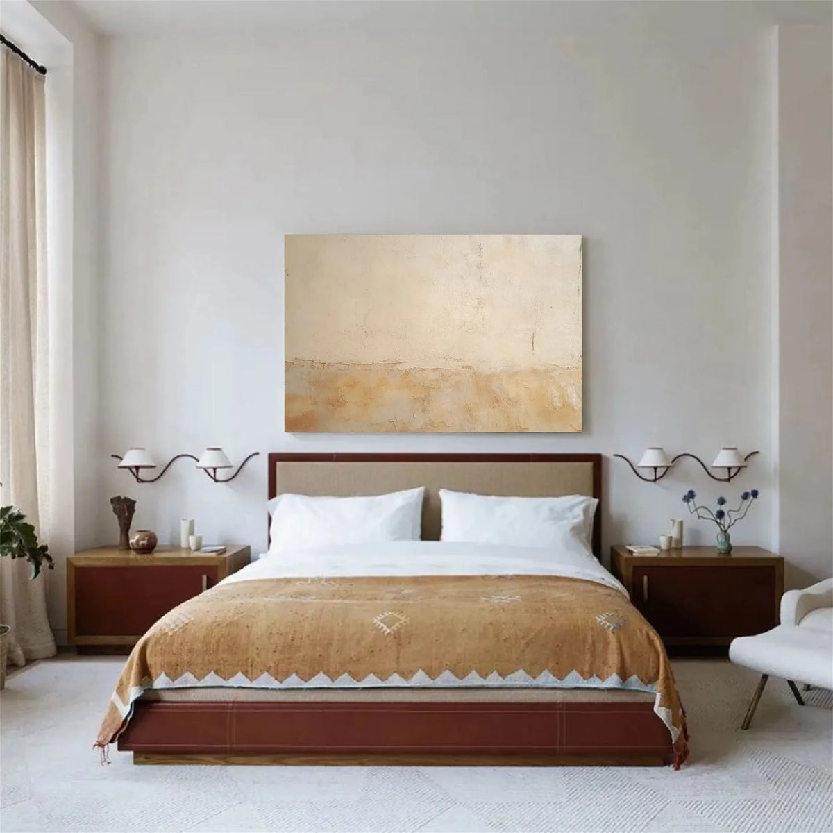 Wabi-Sabi Textured Wall Art Warm Beige Earth
