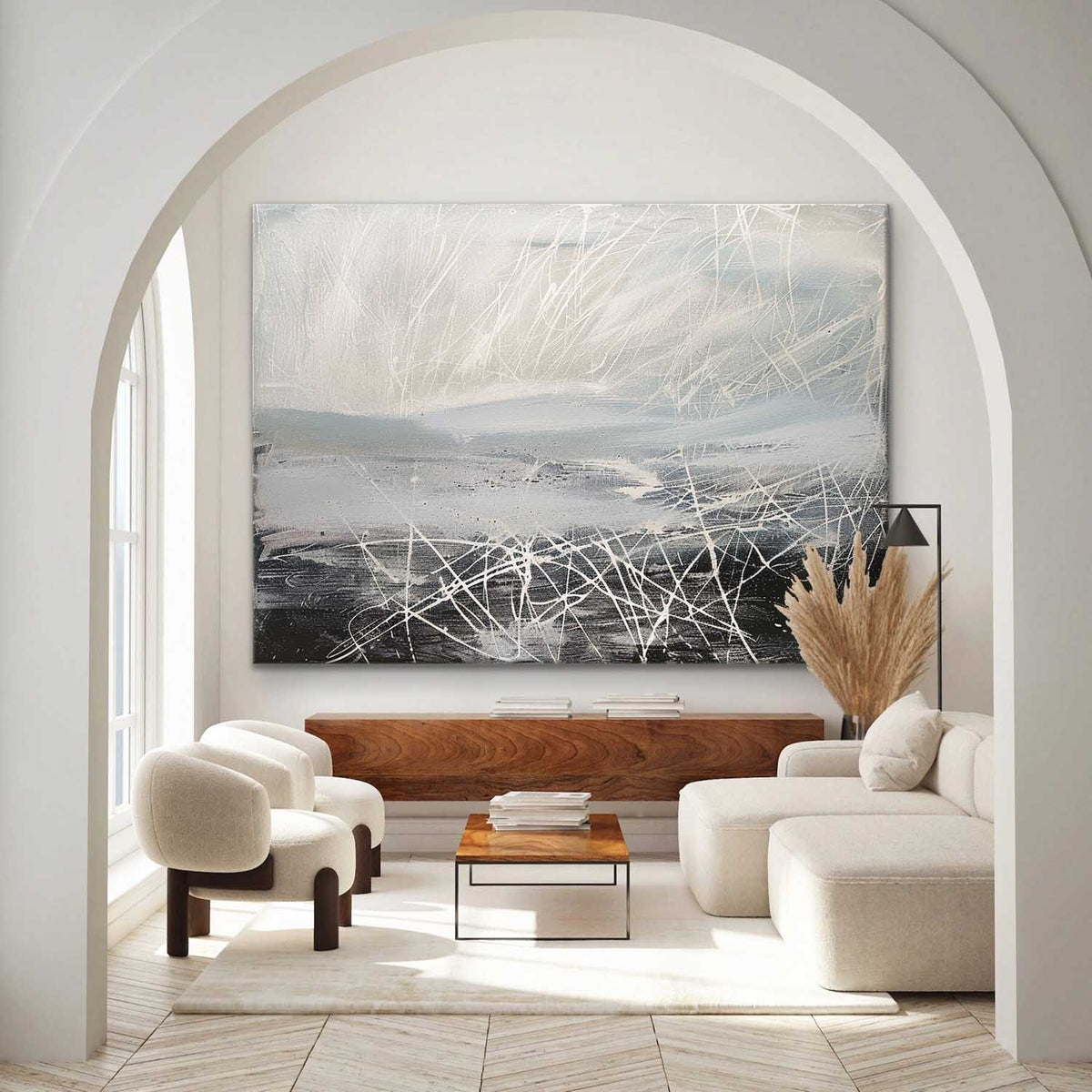 Wall Art Misty Abstract Landscape Delicate White
