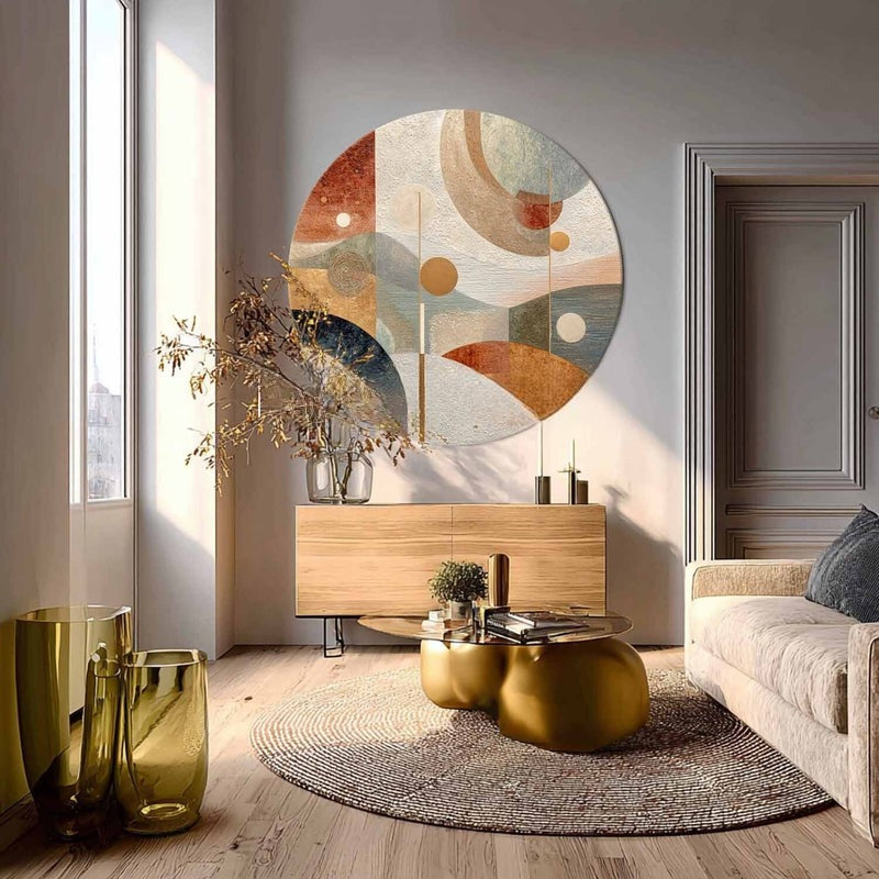 Wall Art Minimalist 3D Gold Geometric Circles - Neutralighting