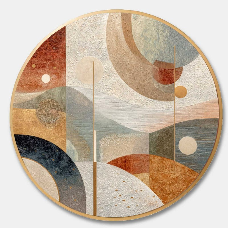 Wall Art Minimalist 3D Gold Geometric Circles - Neutralighting