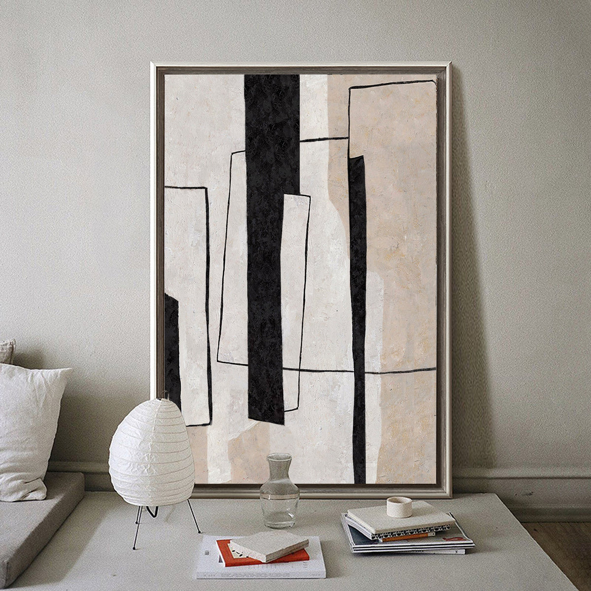 Geometric Monochrome Abstract Painting