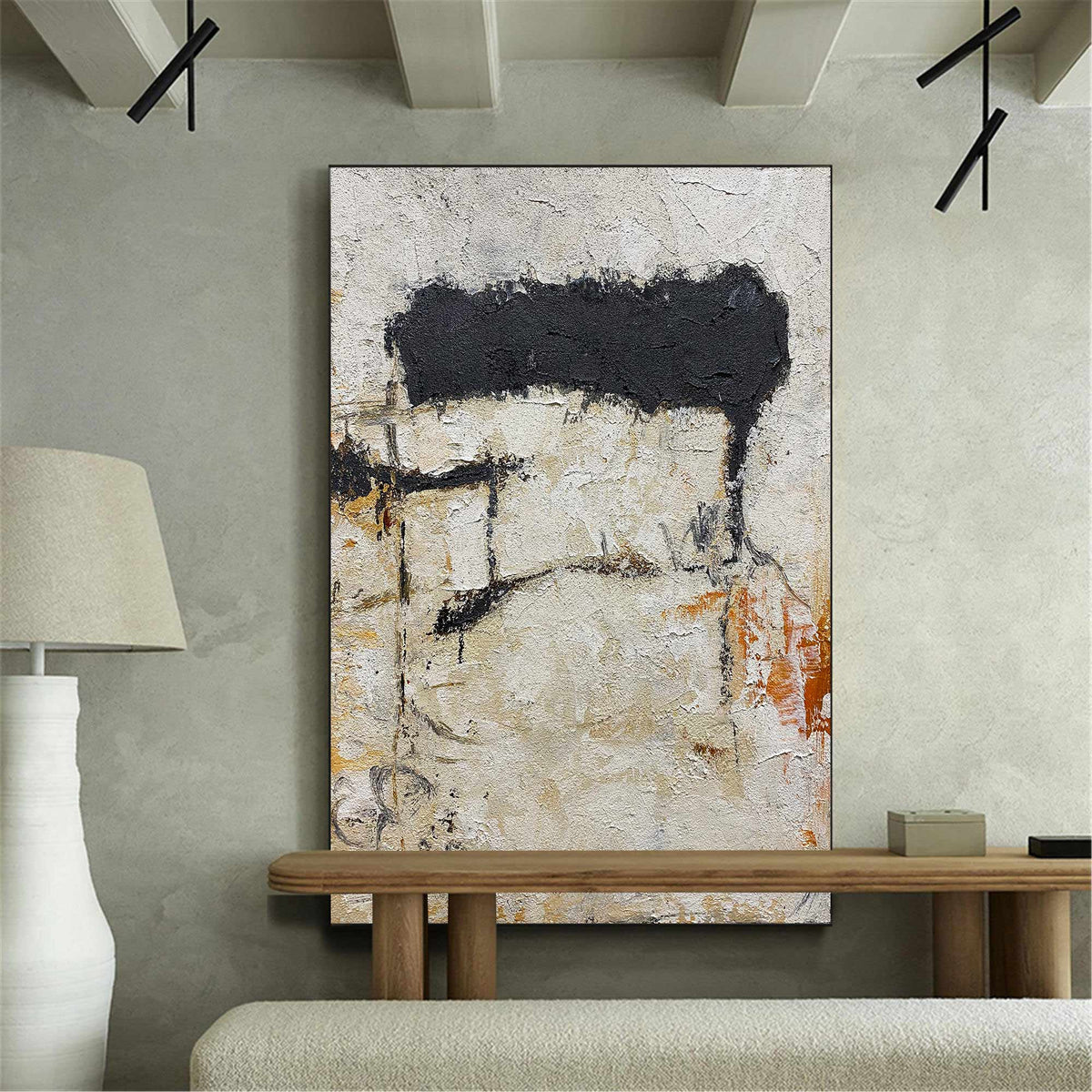 Rough Texture Wabi‑Sabi Abstract Hand‑Painted Artwork
