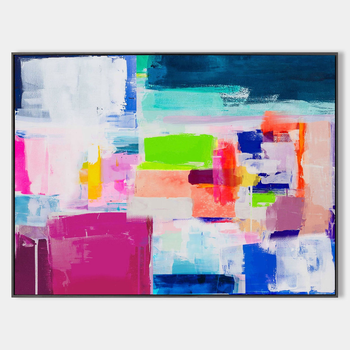 Vibrant Color Block Abstract Painting Horizontal
