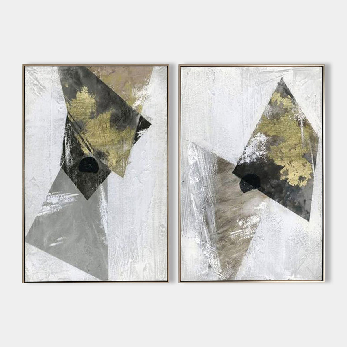 Geometric Moss Green Abstract Canvas Wall Art