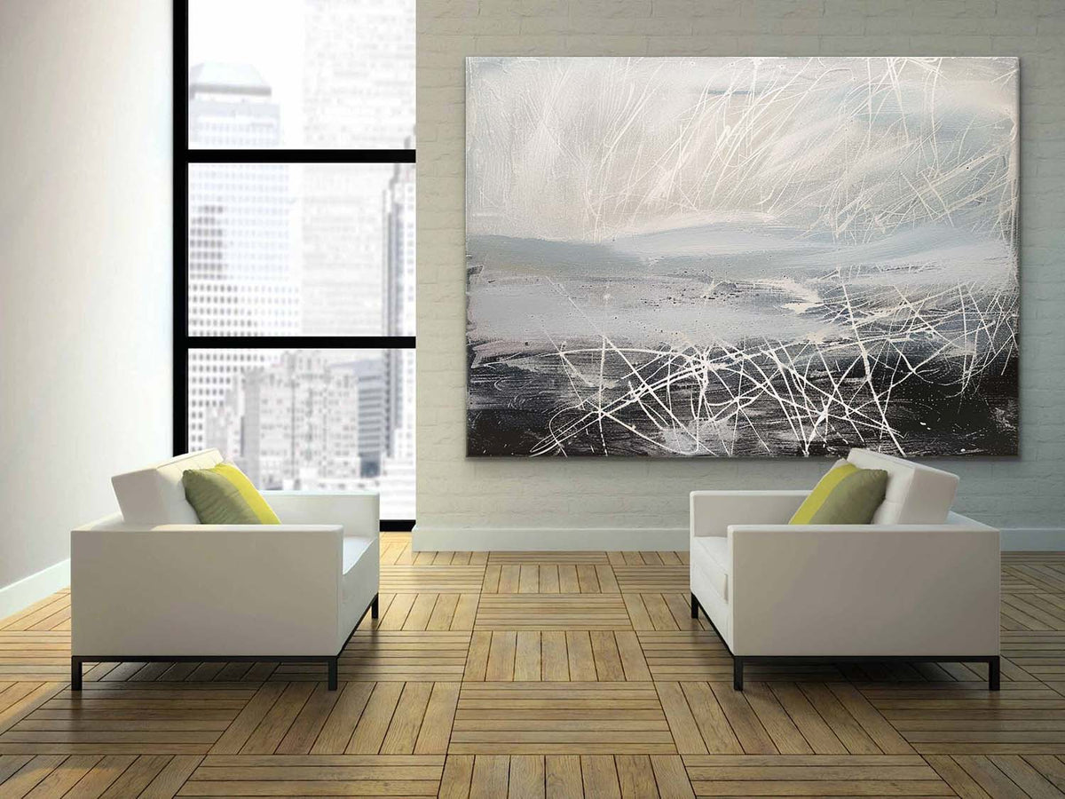 Wall Art Misty Abstract Landscape Delicate White