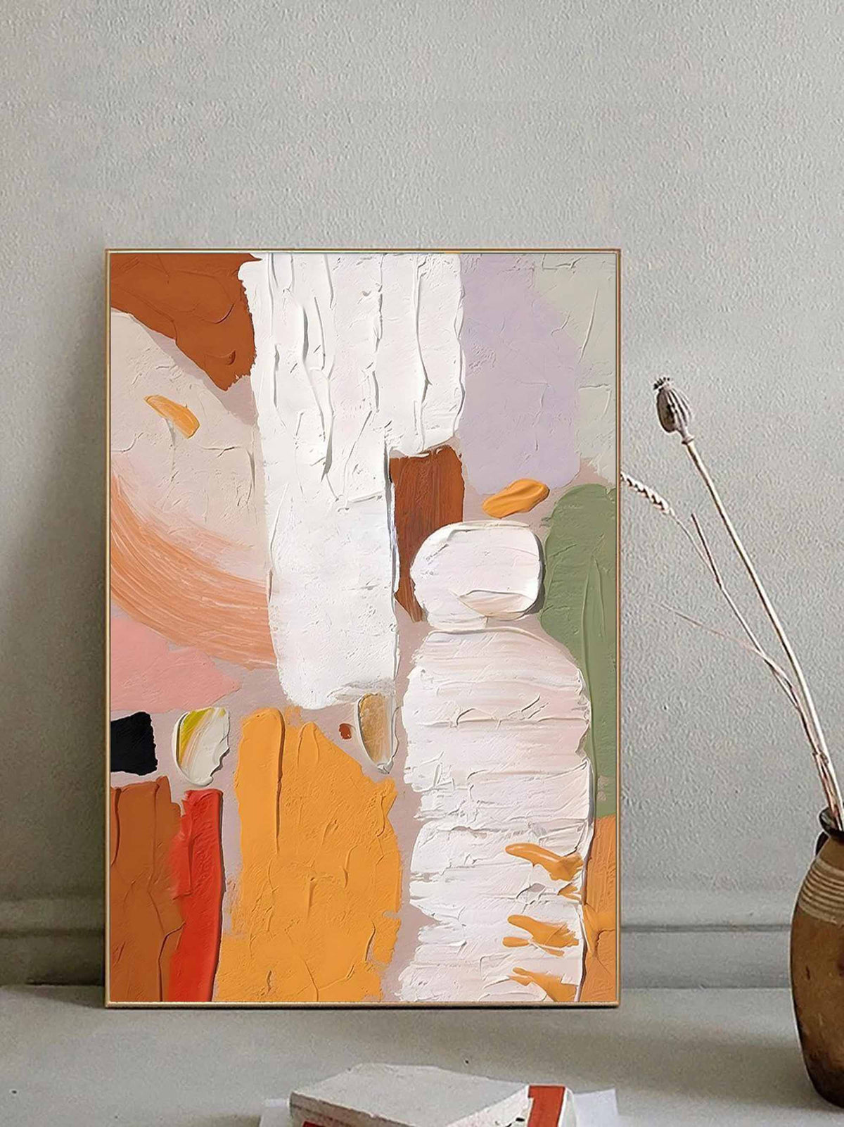 Warm Tones Impasto Abstract Painting