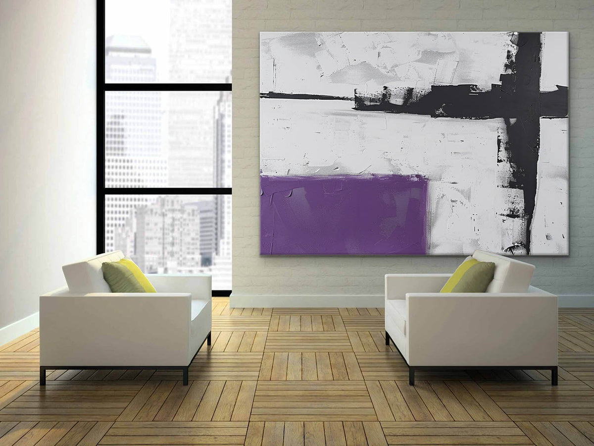Textured Abstract Geometric Oil Painting