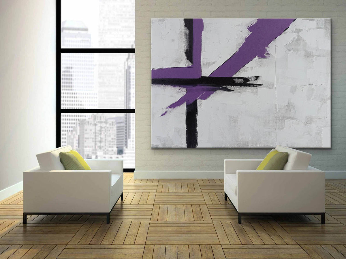 Textured Abstract Geometric Oil Painting