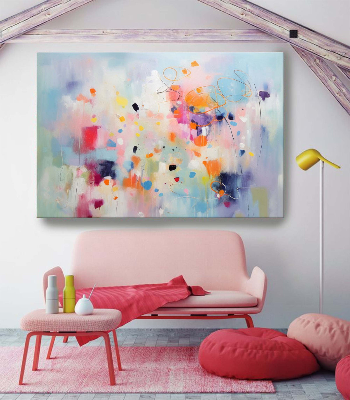 Pastel Abstract Colorful Canvas Wall Art