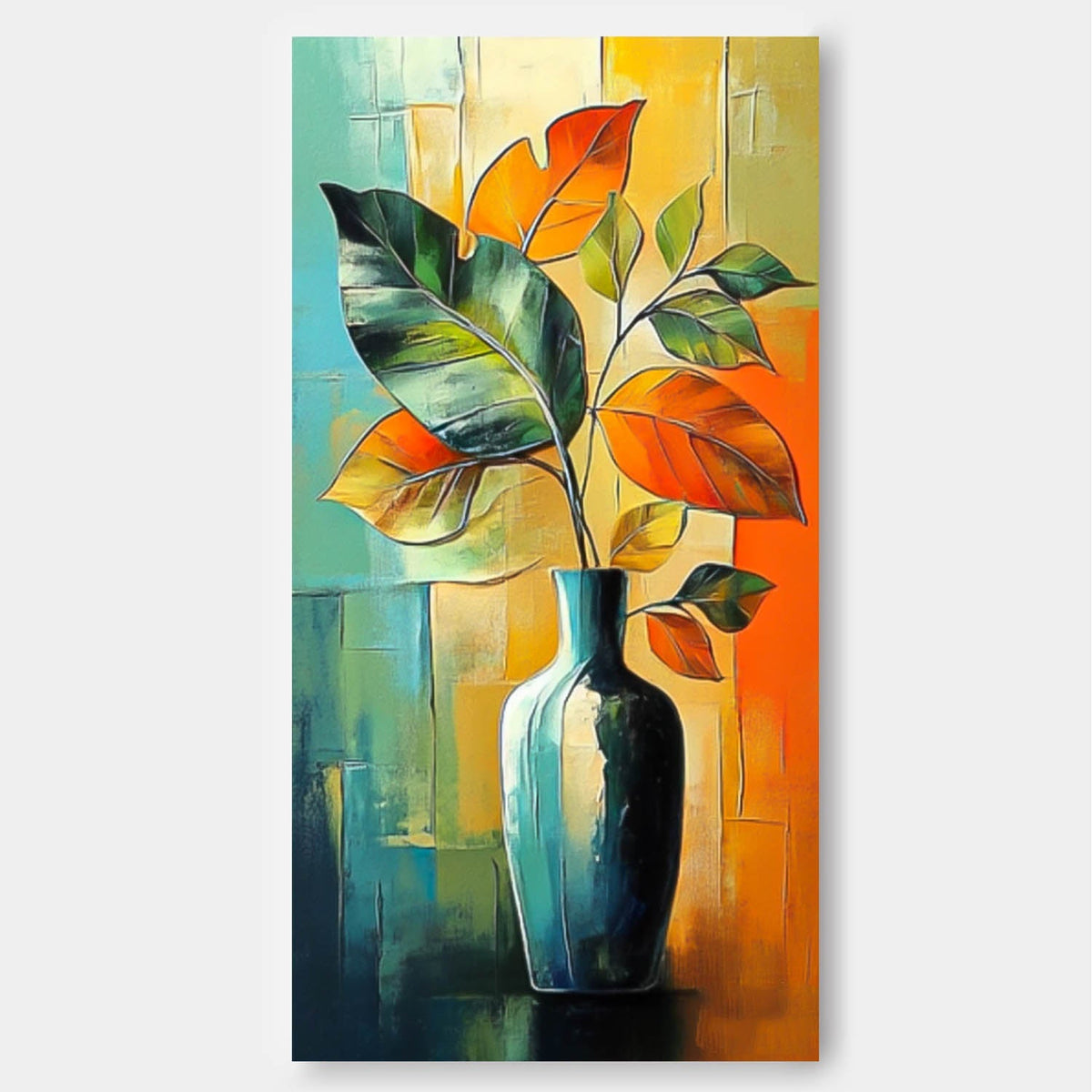 Wall Art Abstract Geometric Floral Vase