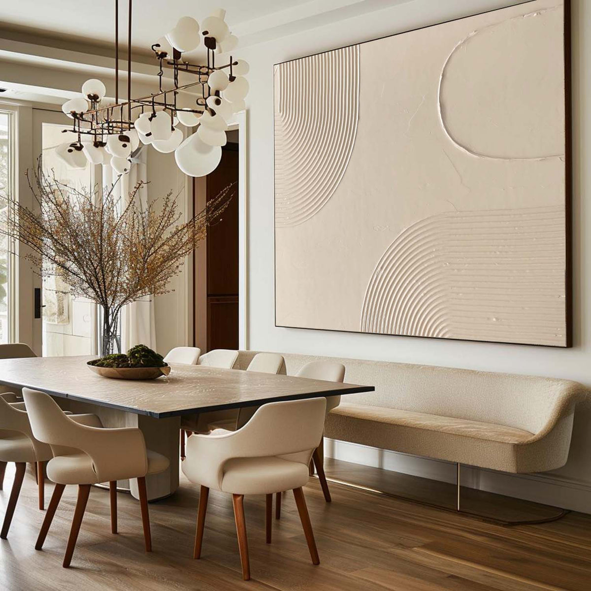 Sculptural Ripple Pattern Modern Painting