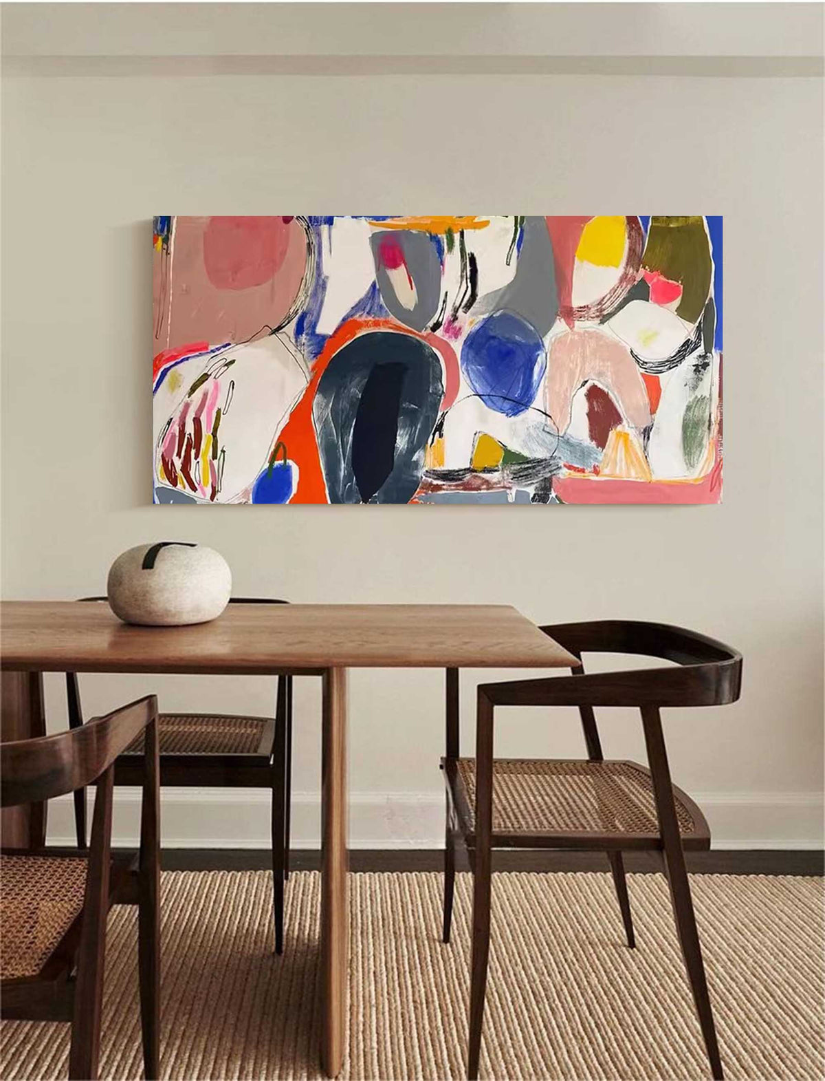 Abstract Expressionist Oil Painting Bold Colorful