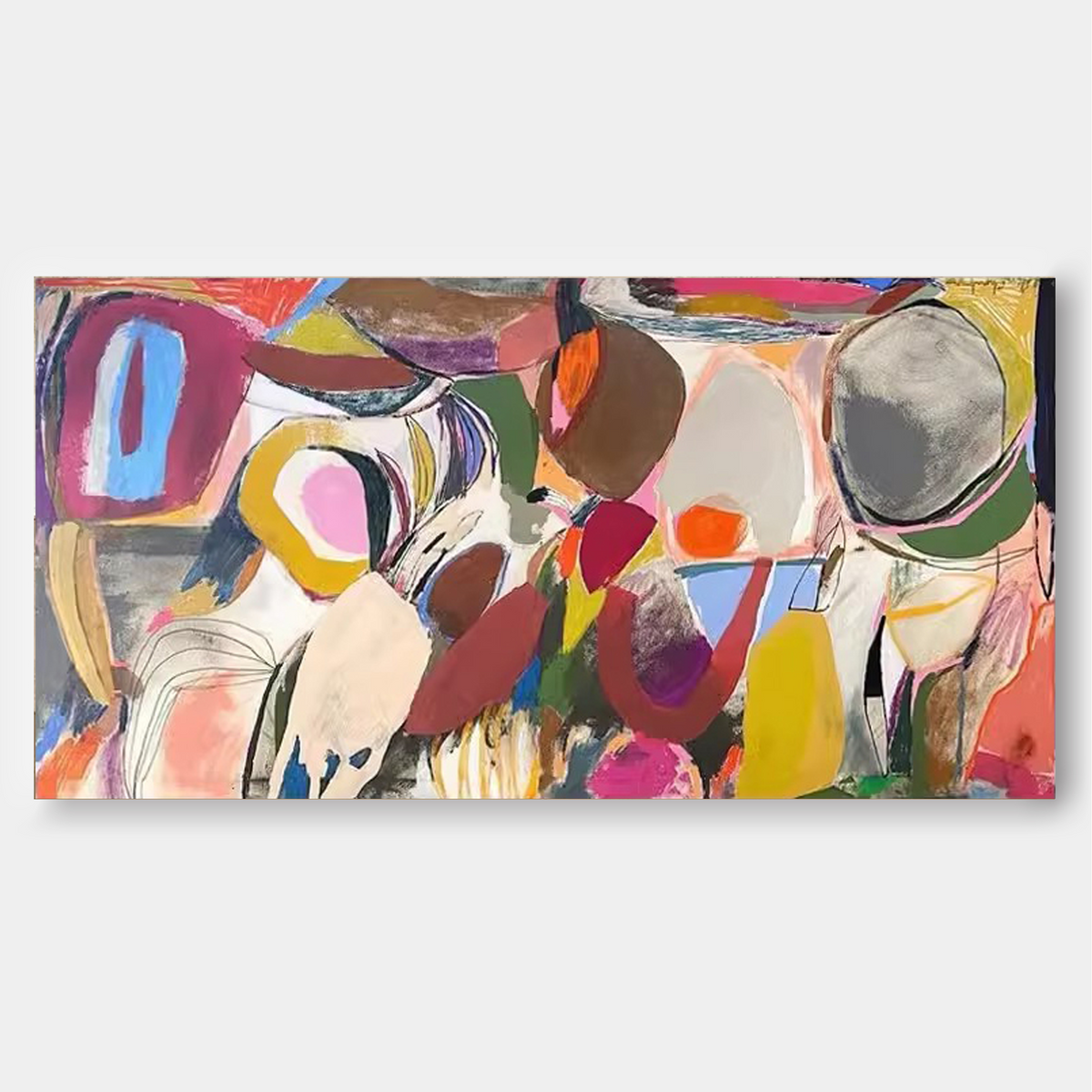 Abstract Expressionist Painting Organic Shapes