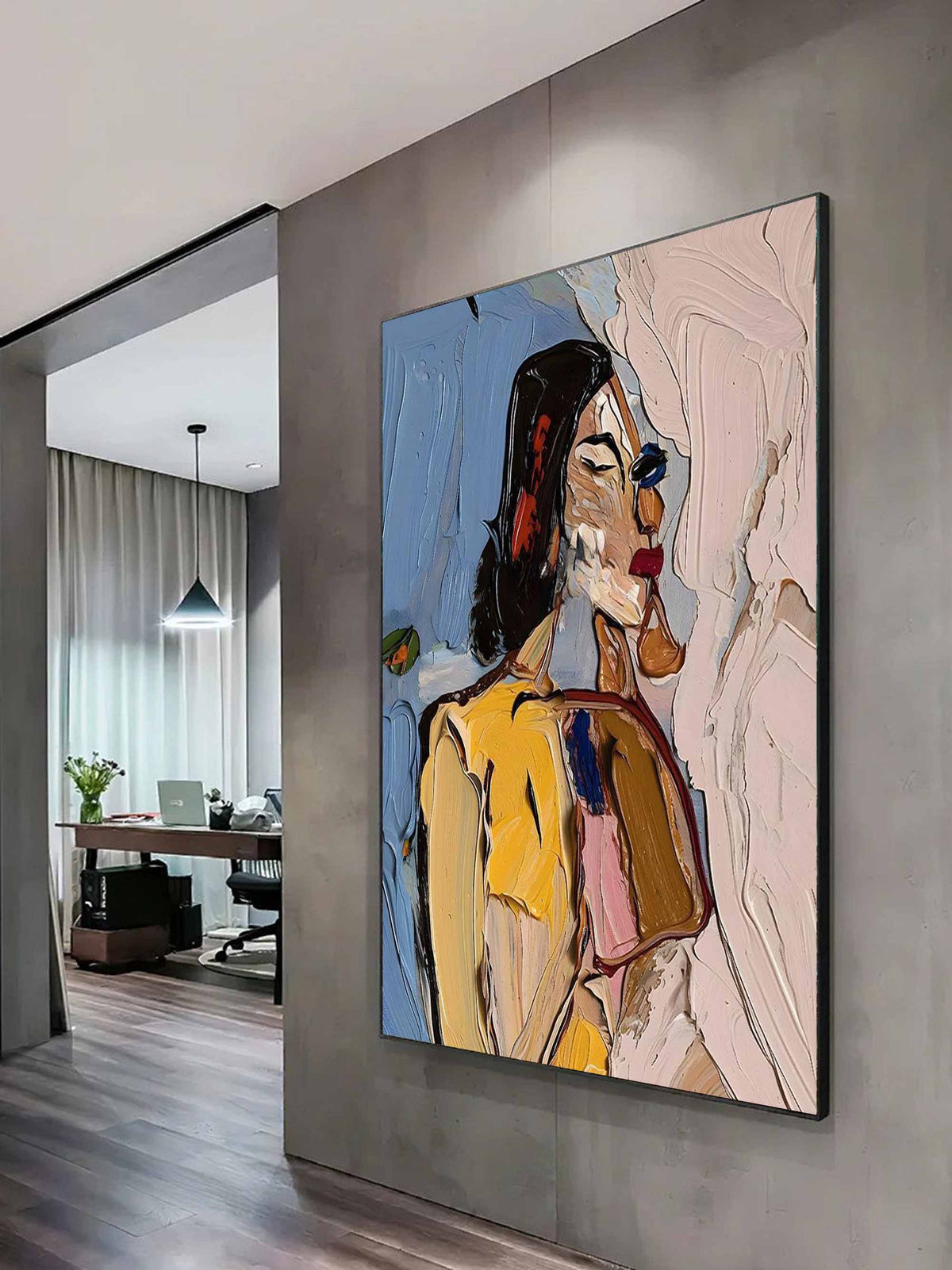Bold Expressionist Portrait 3D Impasto Painting