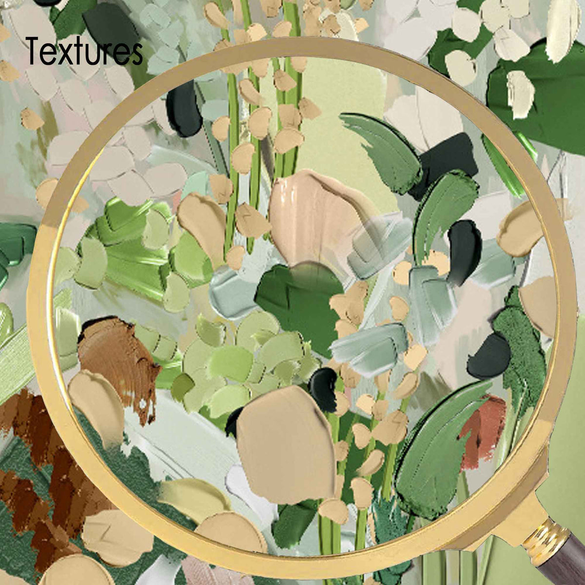 Verdant Garden Abstract Floral Oil Painting