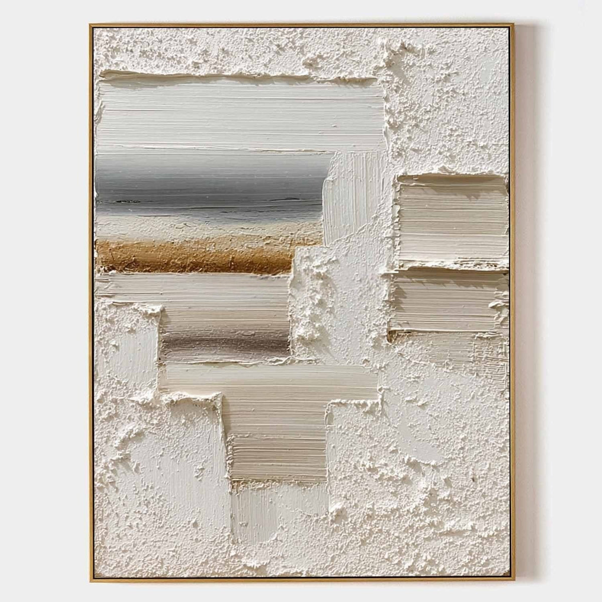 Wall Art Vertical Textured Abstract Geometric Scene Serene