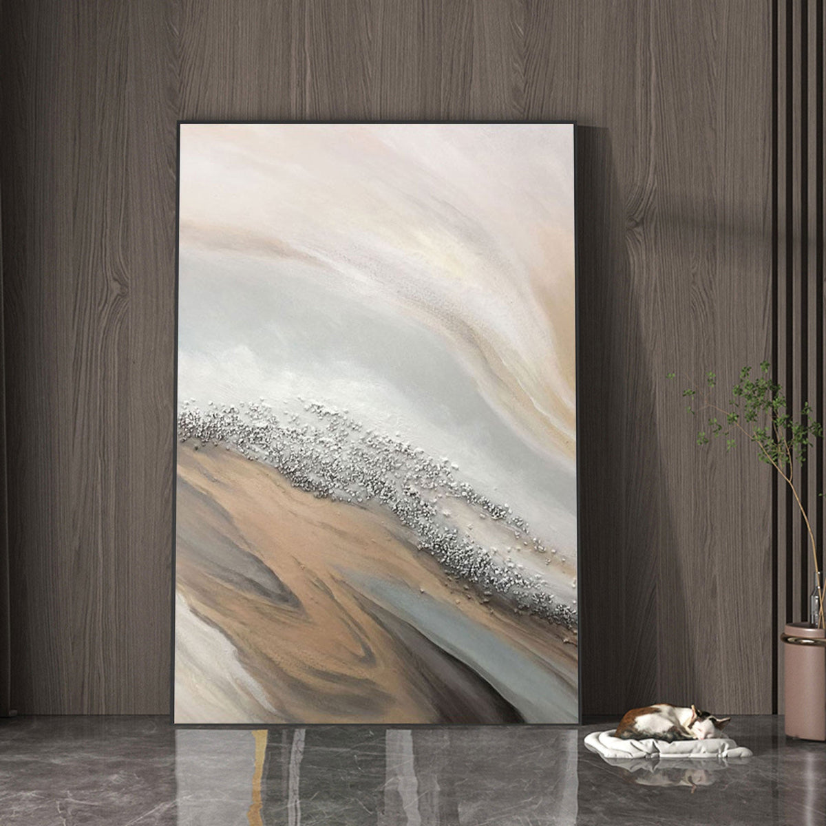 Textured Coastal Dunes Abstract Painting