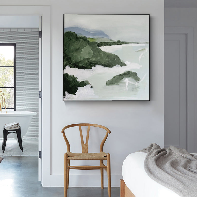 Coastal Green Landscape Oil Painting
